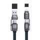 Dudao L20Max 65W 4-in-1 Cable with Lanyard USB-C to USB-C with Lightning and USB-A Adapters - Blue