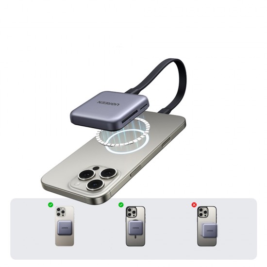 Ugreen Magnetic Memory Card Reader + 100W PD 3in1 Charger - Gray