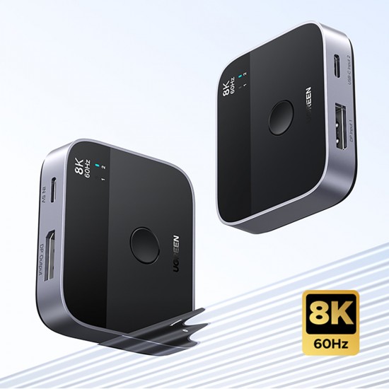 Ugreen DisplayPort/USB-C to USB-C Switch - Gray