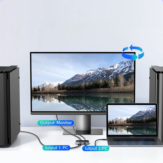 Ugreen DisplayPort/USB-C to USB-C Switch - Gray