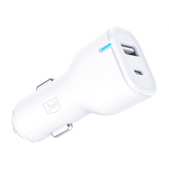 3mk Car Charger 20W PD3.0 QC 3.0 USB 1A1C - White