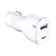 3mk Car Charger 20W PD3.0 QC 3.0 USB 1A1C - White
