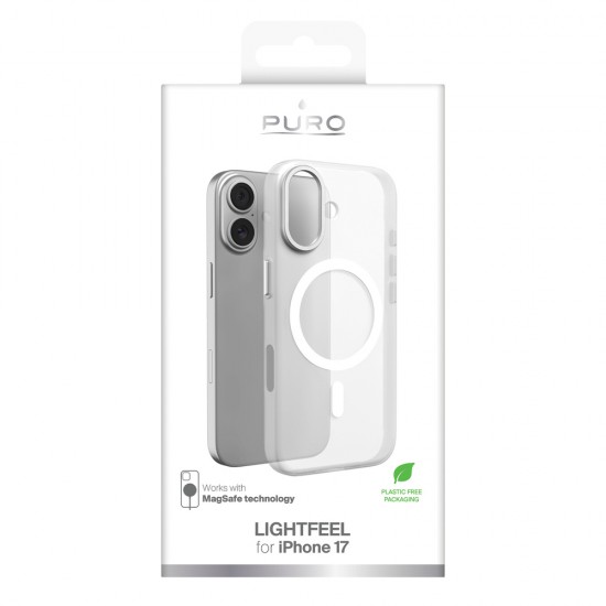 Puro Lightfeel iPhone 17 Case Compatible with MagSafe - Clear and White