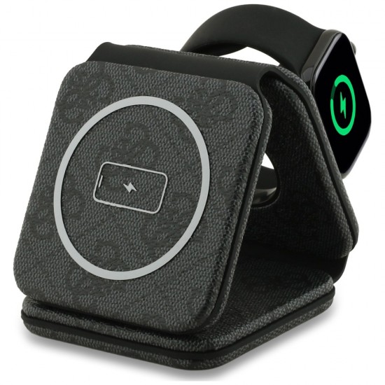 Ładowarka indukcyjna Guess 4G 3w1 15W MagSafe - czarna