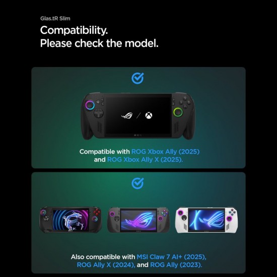 Spigen Glas.tR Slim Tempered Glass 2-Pack for ROG Xbox Ally X (2024/2025) / ROG Xbox Ally (2025) / ROG Ally (2023) / MSI Claw 7 AI+