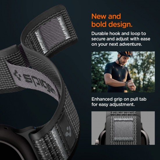 Spigen Athlex Air 2 Strap for Apple Watch 44/45/46/49mm - Black and Gray