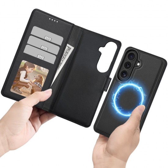 Tech-Protect Wallet MagSafe Case for Samsung Galaxy S26 - Matte Black