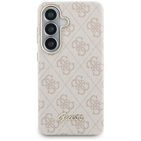 Etui Guess 4G Script MagSafe na Samsung Galaxy S26 - różowe
