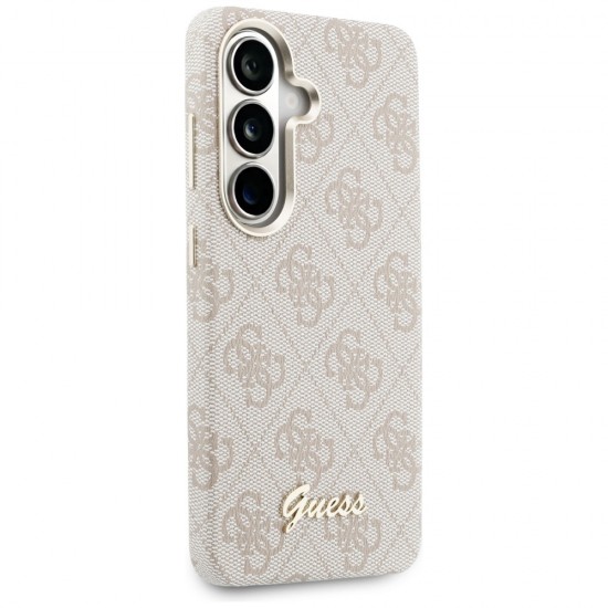 Etui Guess 4G Script MagSafe na Samsung Galaxy S26 - różowe