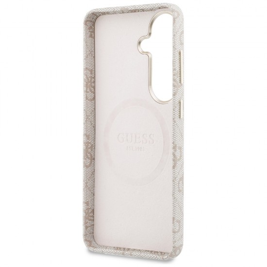 Etui Guess 4G Script MagSafe na Samsung Galaxy S26 - różowe
