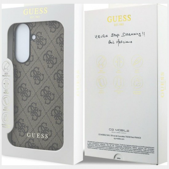 Etui Guess 4G Classic na Samsung Galaxy A57 5G - brązowe