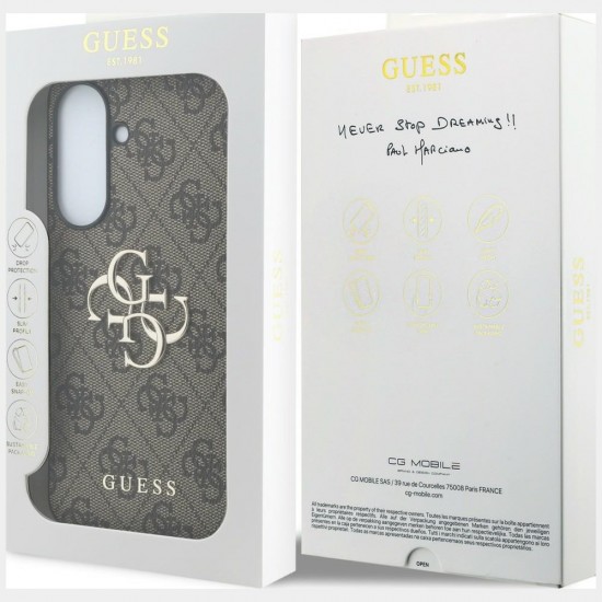 Etui Guess Leather 4G Metal Logo na Samsung Galaxy A37 5G - brązowe