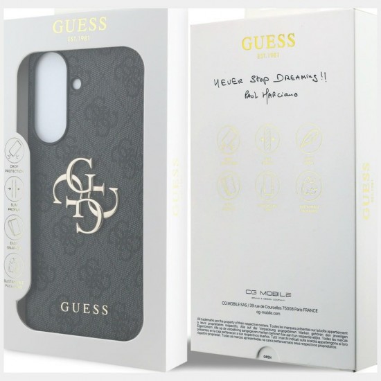 Etui Guess Leather 4G Metal Logo na Samsung Galaxy A57 5G - czarne