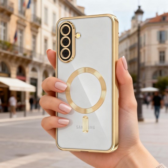 Etui Tech-Protect MagFlex MagSafe na Samsung Galaxy A27 5G - przezroczysto-złote