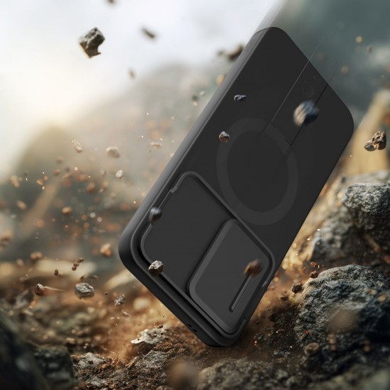 Etui Tech-Protect Kevlar Aura MagSafe na Samsung Galaxy A57 - czarno-pomarańczowe
