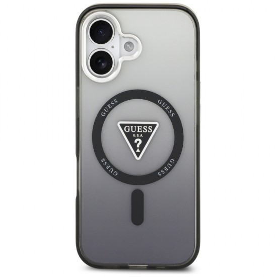 Etui Guess IML Gradient Triangle Logo MagSafe na iPhone 17 - czarne