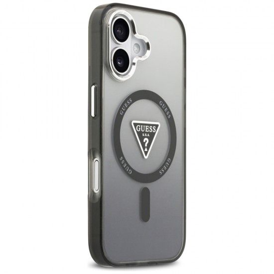 Etui Guess IML Gradient Triangle Logo MagSafe na iPhone 17 - czarne