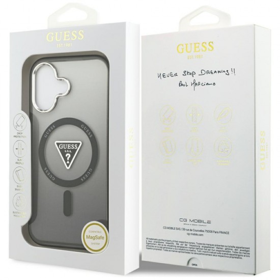 Etui Guess IML Gradient Triangle Logo MagSafe na iPhone 17 - czarne