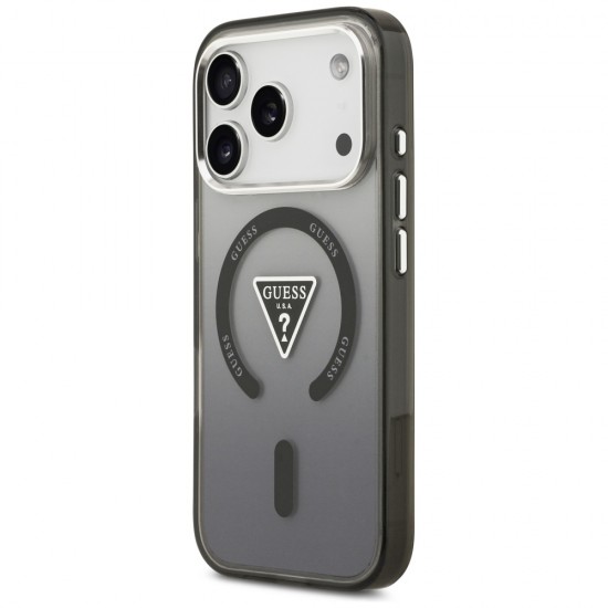 Etui Guess IML Gradient Triangle Logo MagSafe na iPhone 17 Pro - czarne