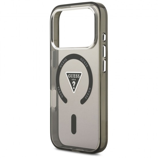 Etui Guess IML Gradient Triangle Logo MagSafe na iPhone 17 Pro - czarne