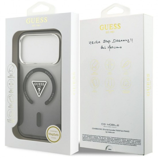 Etui Guess IML Gradient Triangle Logo MagSafe na iPhone 17 Pro - czarne