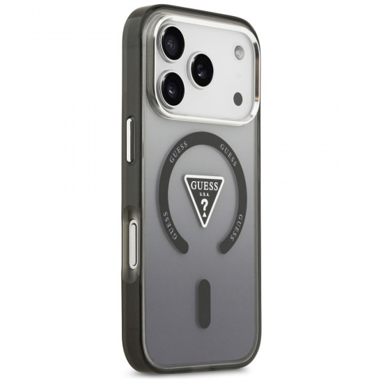 Etui Guess IML Gradient Triangle Logo MagSafe na iPhone 17 Pro Max - czarne