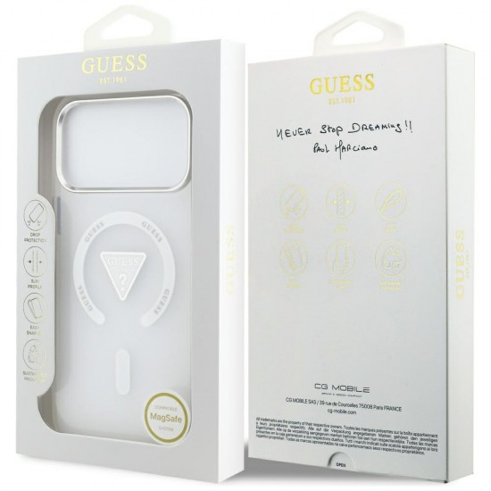 Etui Guess IML Gradient Triangle Logo MagSafe na iPhone 17 Pro Max - przezroczyste