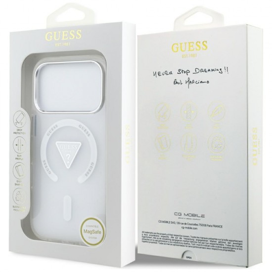 Etui Guess IML Gradient Triangle Logo MagSafe na iPhone 17 Pro - przezroczyste