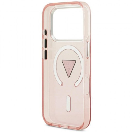 Etui Guess IML Gradient Triangle Logo MagSafe na iPhone 17 Pro - różowe