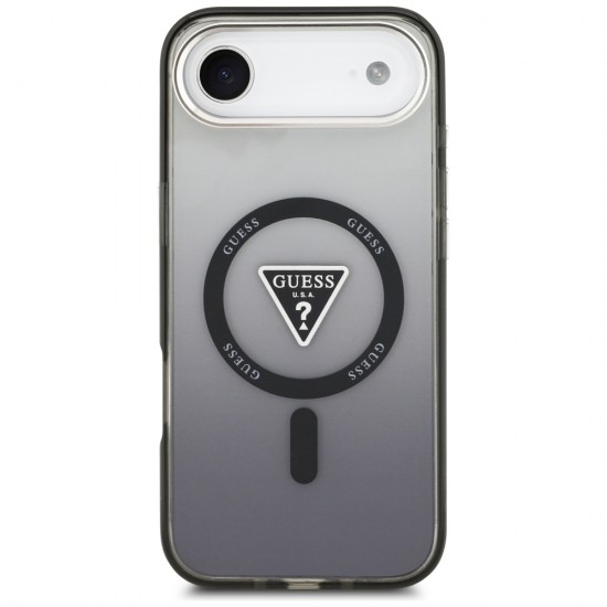 Etui Guess IML Gradient Triangle Logo MagSafe na iPhone Air - czarne