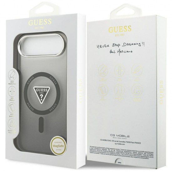Etui Guess IML Gradient Triangle Logo MagSafe na iPhone Air - czarne