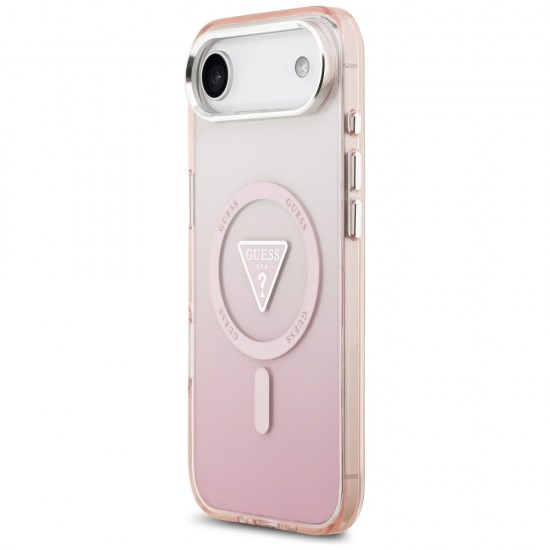 Etui Guess IML Gradient Triangle Logo MagSafe na iPhone Air - różowe