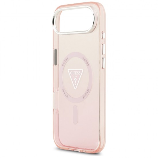 Etui Guess IML Gradient Triangle Logo MagSafe na iPhone Air - różowe