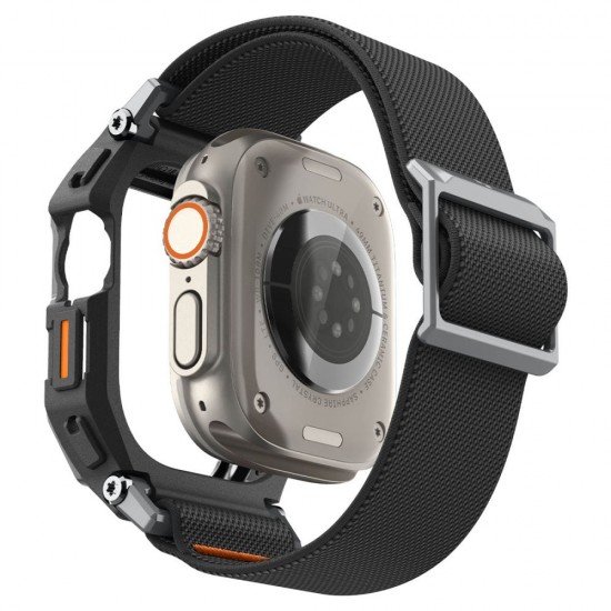 Pasek Spigen Lite Fit Pro + Szkło hartowane na wyświetlacz na Apple Watch Ultra 49 mm - czarny