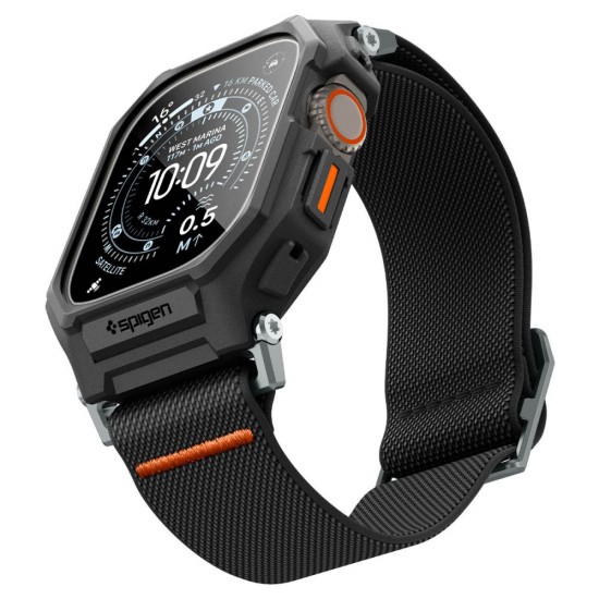 Pasek Spigen Lite Fit Pro + Szkło hartowane na wyświetlacz na Apple Watch Ultra 49 mm - czarny