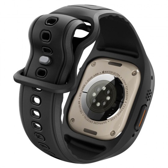 Pasek z obudową Spigen Liquid Air Pro + Szkło hartowane 9H na Apple Watch Ultra 49 mm - czarny