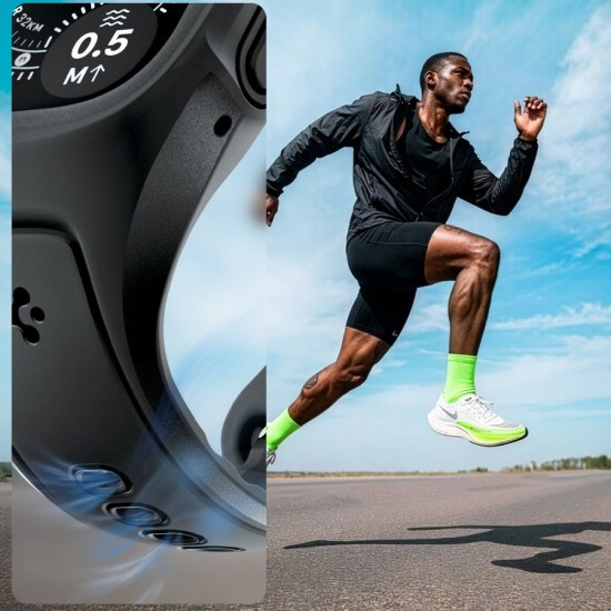 Pasek z obudową Spigen Liquid Air Pro + Szkło hartowane 9H na Apple Watch Ultra 49 mm - czarny