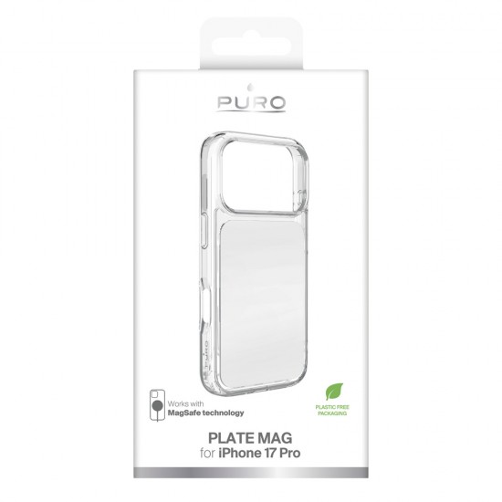 Puro Plate Mag Case for iPhone 17 Pro Compatible with MagSafe - White