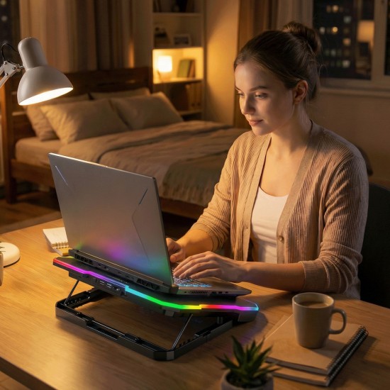 Wozinsky WDCX-A26 NitroCool RGB Gaming Laptop Cooling Pad - Black