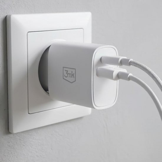 3mk FlowPower 25W 1A1C PD QC4+ Wall Charger - White
