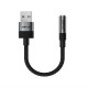 Acefast J13 USB-A to 3.5mm mini jack adapter - black