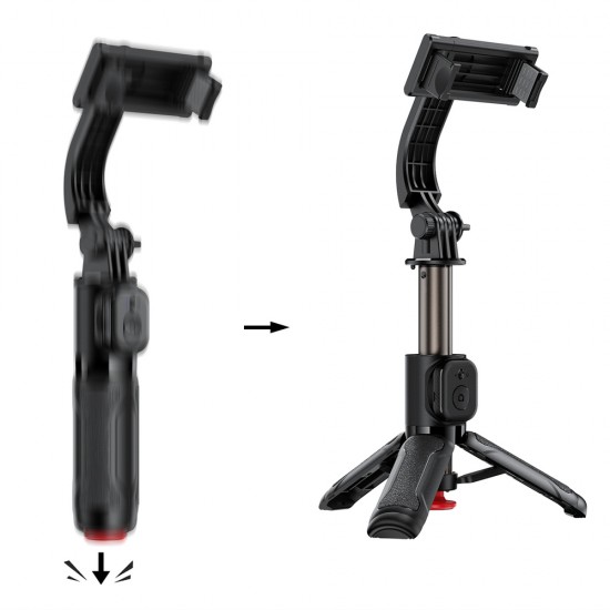 Acefast E42 Selfie Stick with Automatic Tripod and Bluetooth Remote Control 63 cm - Black