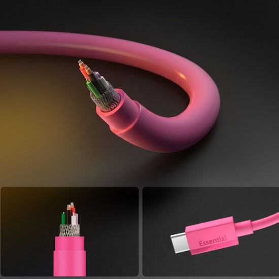 Spigen Essential EB6015CC USB-C Cable 60W 100 cm - Pink