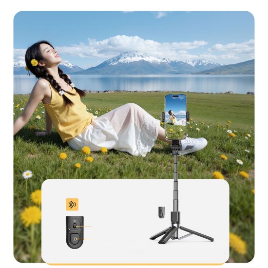 Selfie stick Orico SPV90 aluminum mini tripod Bluetooth 360 degree rotation - black