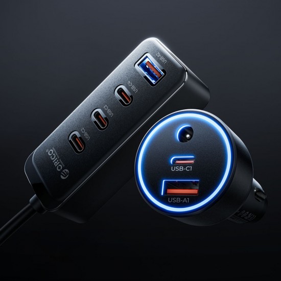 Orico ChargeClip 108W Car Charger 2x USB-A + 4x USB-C with Clip - Black