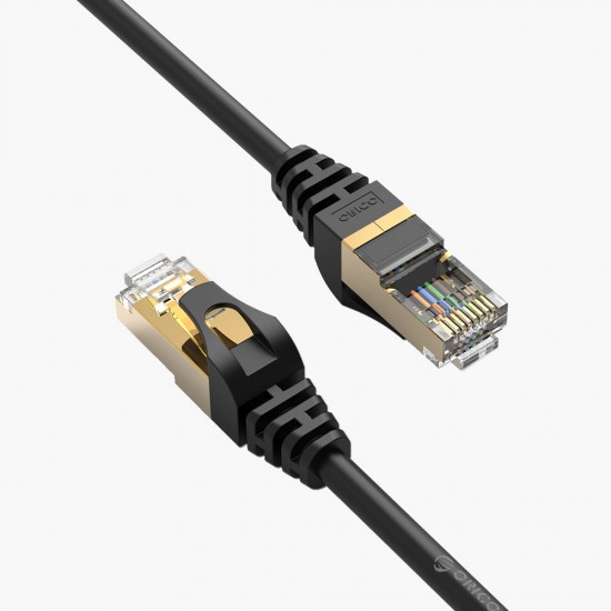 Orico PUG-C7 CAT7 10Gbps RJ45 Ethernet Network Cable Internet LAN Round 1m - Black