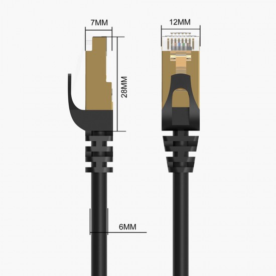 Orico PUG-C7 CAT7 10Gbps RJ45 Ethernet Network Cable Internet LAN Round 1m - Black