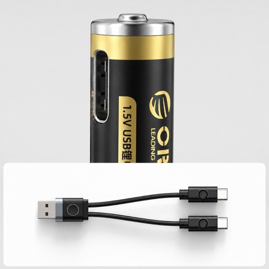 Orico Ener-G EG7C AAA Lithium Battery 1.5V 500mWh USB-C Rechargeable Battery with Charging Cable 2 pcs.