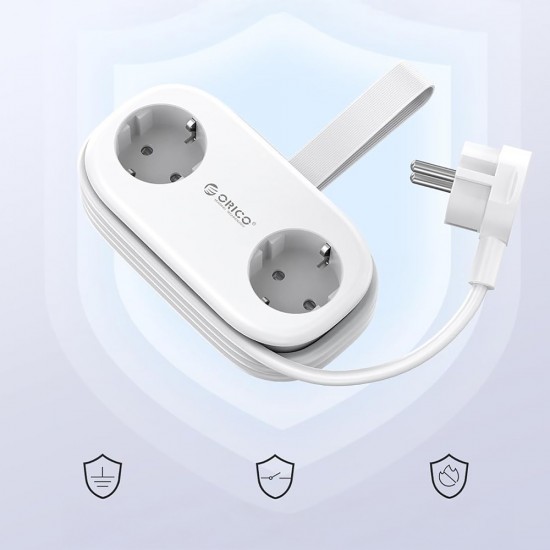 Orico AP3 20W GaN 5in1 Power Strip 2x AC + 2x USB-A + 1x USB-C - White