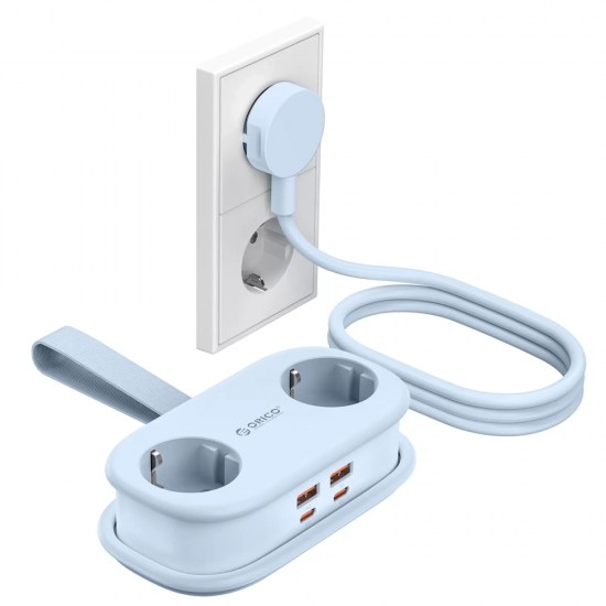 Orico AP3 65W GaN 6in1 Power Strip 2x AC + 2x USB-A + 2x USB-C - Blue